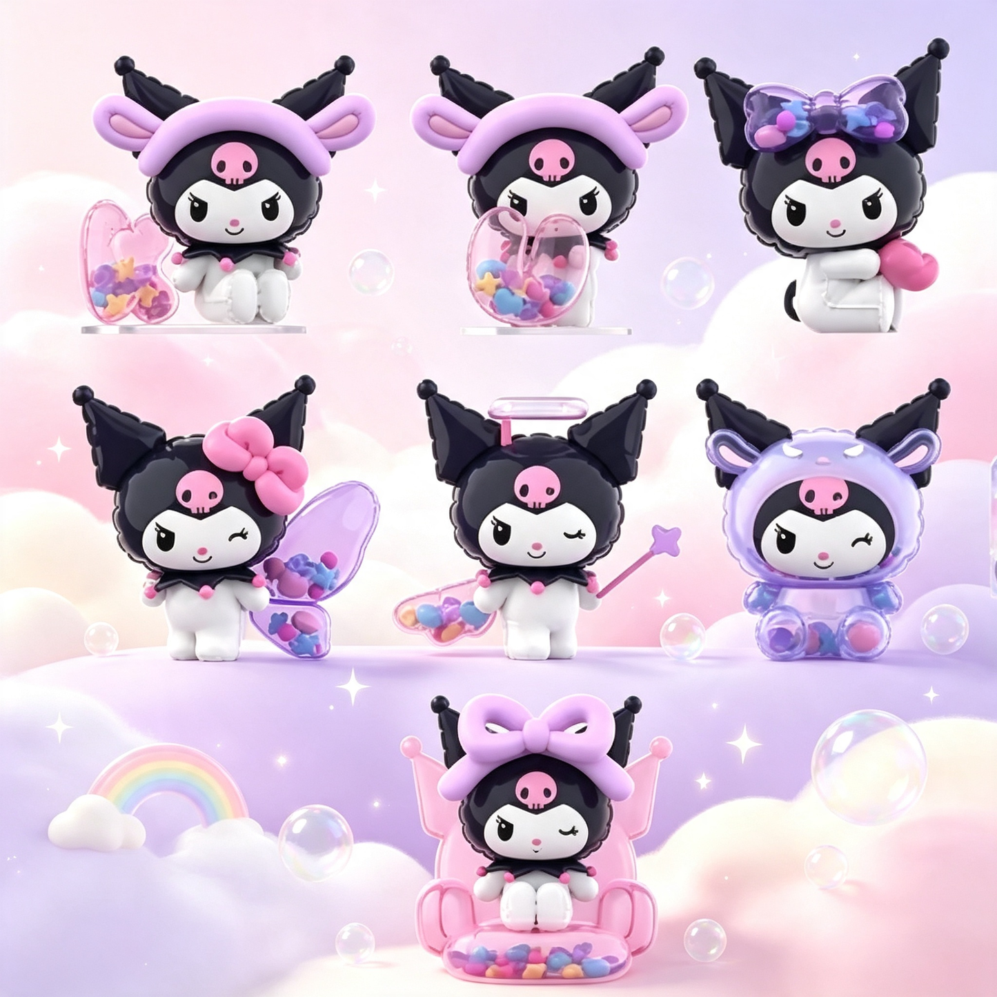 Cute Character Figurine Collectible Toy with Colorful Bead Accessories