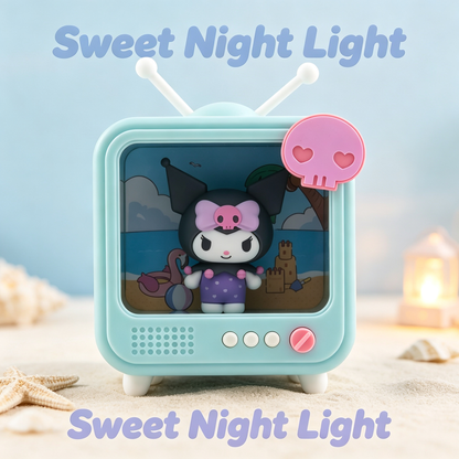 Retro TV Shape Character Night Light Decor Ornament