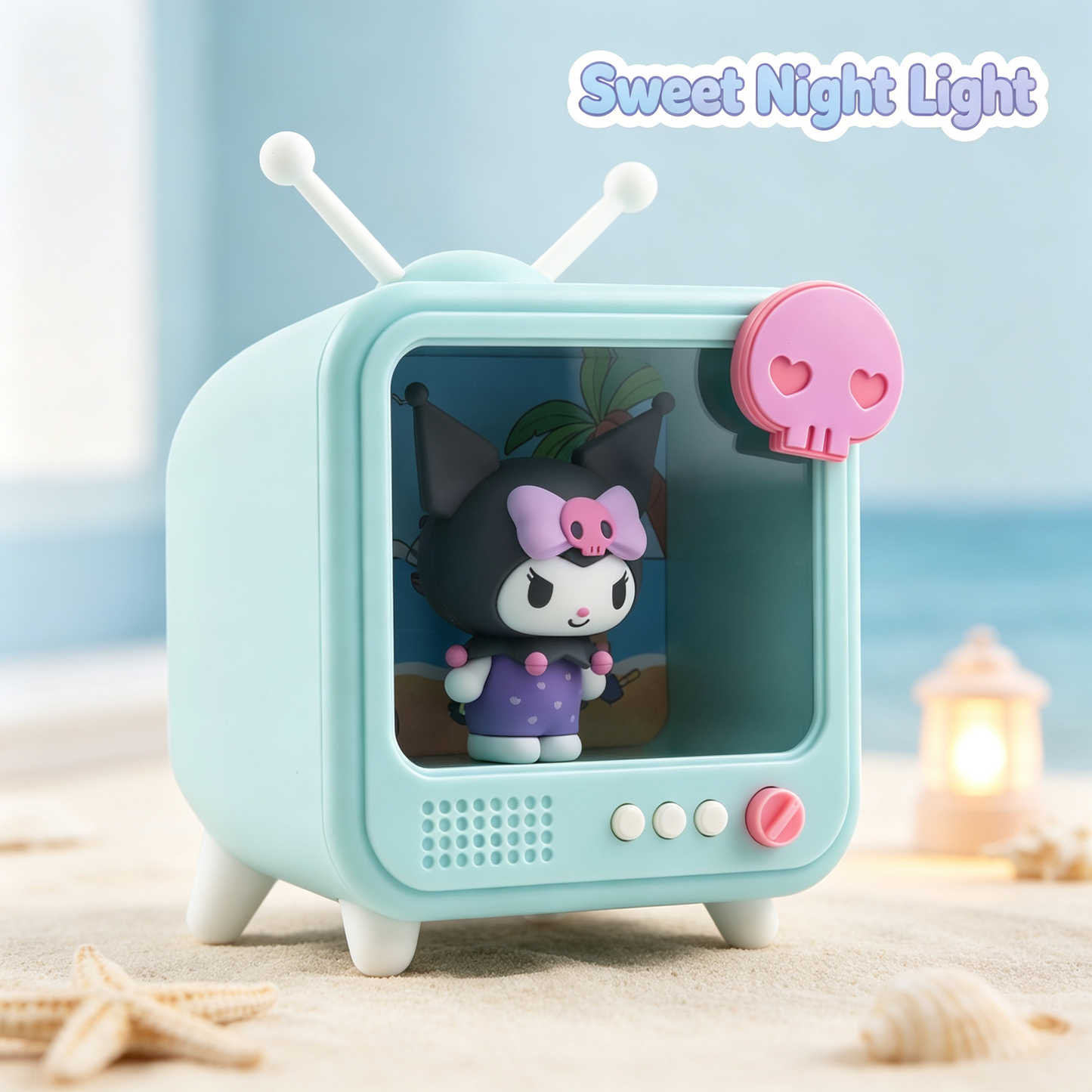 Retro TV Shape Character Night Light Decor Ornament
