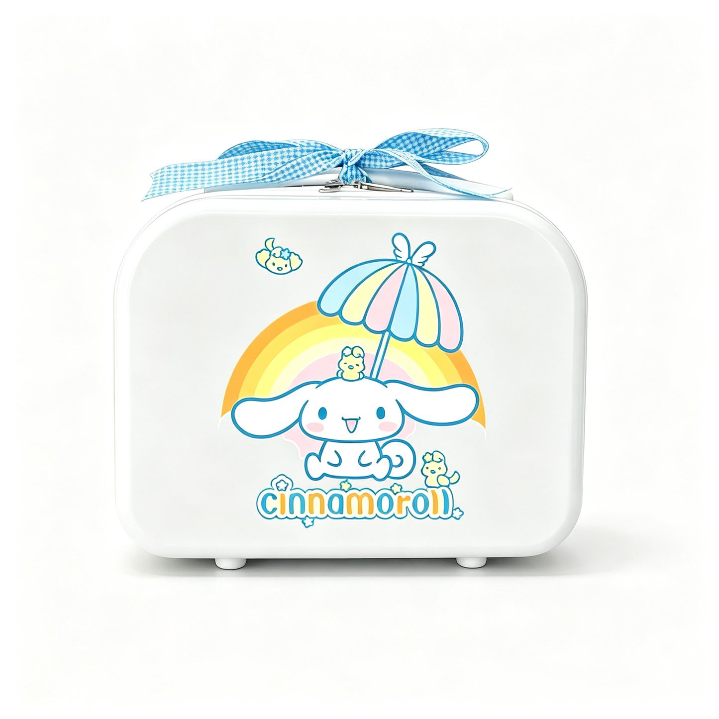 White Rainbow Puppy Mini Suitcase - 14 Inch