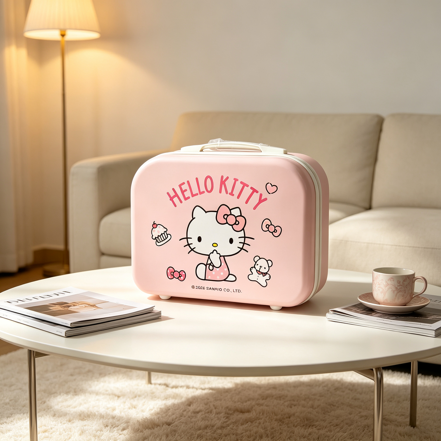 Pink [Food] Hello Kitty Bear Storage Box, 14-inch