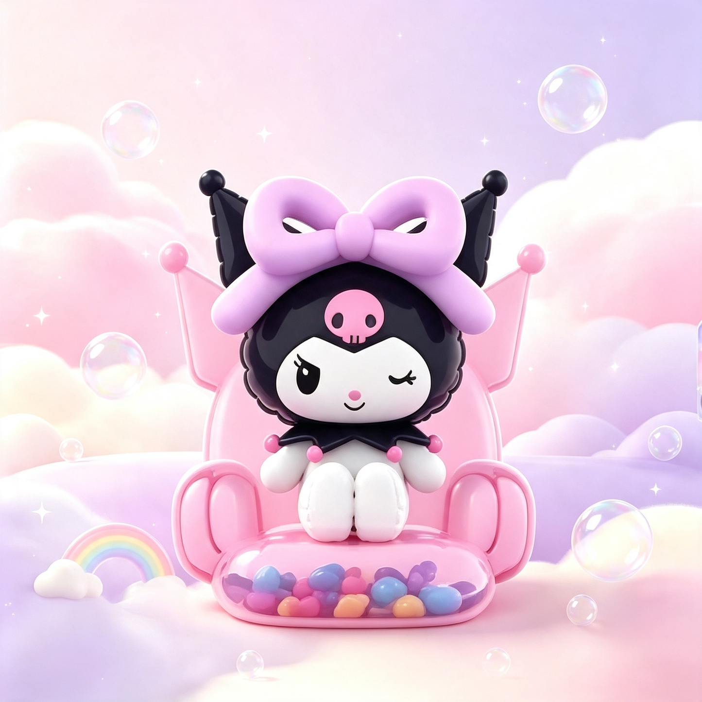 Cute Character Figurine Collectible Toy with Colorful Bead Accessories